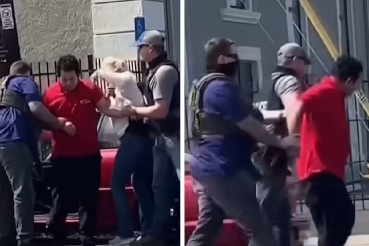 Un testigo captó el momento en que el hombre fue detenido frente al colegio en San Diego, California