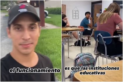 Un tiktoker argentino mostró cómo son las escuelas públicas y privadas de los Estados Unidos