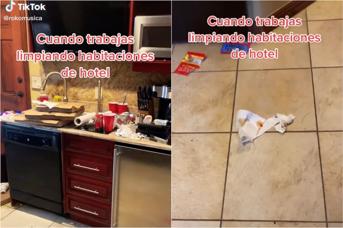 Un tiktoker compartió en sus redes lo que encontró al entrar a limpiar una habitación de un hotel en Estados Unidos