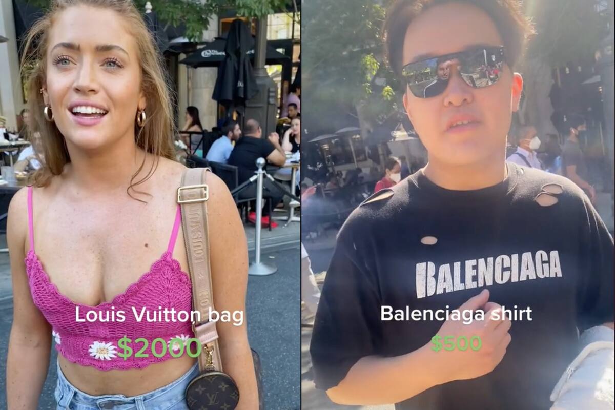Un tiktoker salió a cuestionar a las personas que encontraba por las calles de Glendale, Los Ángeles, vistiendo ropa de diseñador
