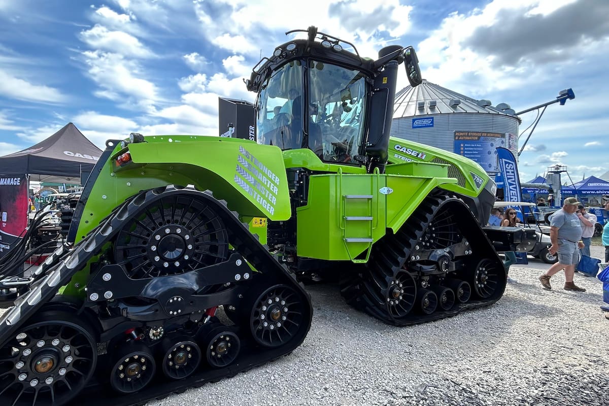 Un tractor de la firma Case en el reciente Farm Progress Show
