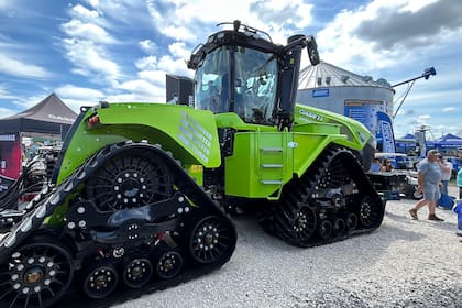 Un tractor de la firma Case en el reciente Farm Progress Show
