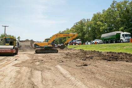 Un tramo de la ruta 5, entre Mercedes y Bragado, con obras ya en marcha