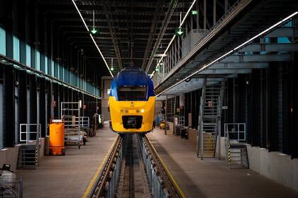 Un tren holandés en el servicio de reparación