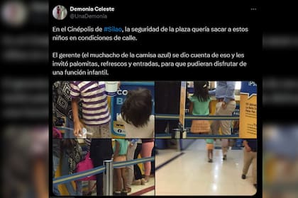 Un usuario de las redes sociales relató el momento que vivió en el cine (Captura X)