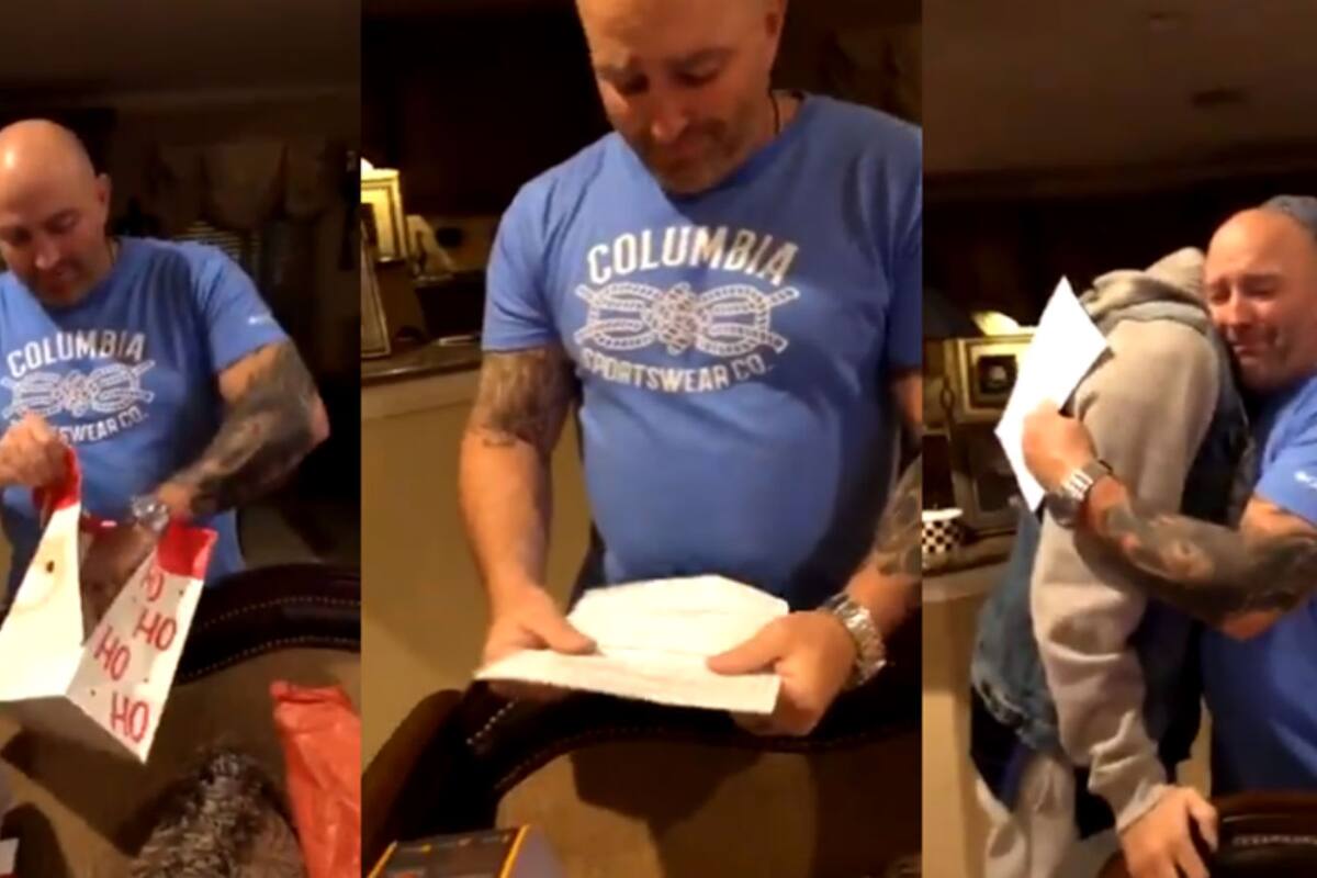 Un usuario de Twitter compartió el video del momento en que le entrega a su padrastro los papeles de adopción