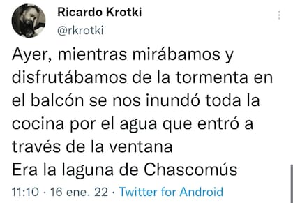 Un usuario de Twitter expresó que la tormenta afectó parte de su vivienda