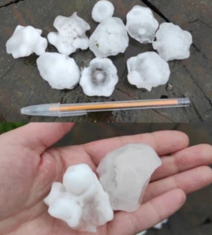 Un usuario de X compartió el granizo que cayó en la localidad de Abasto, en La Plata