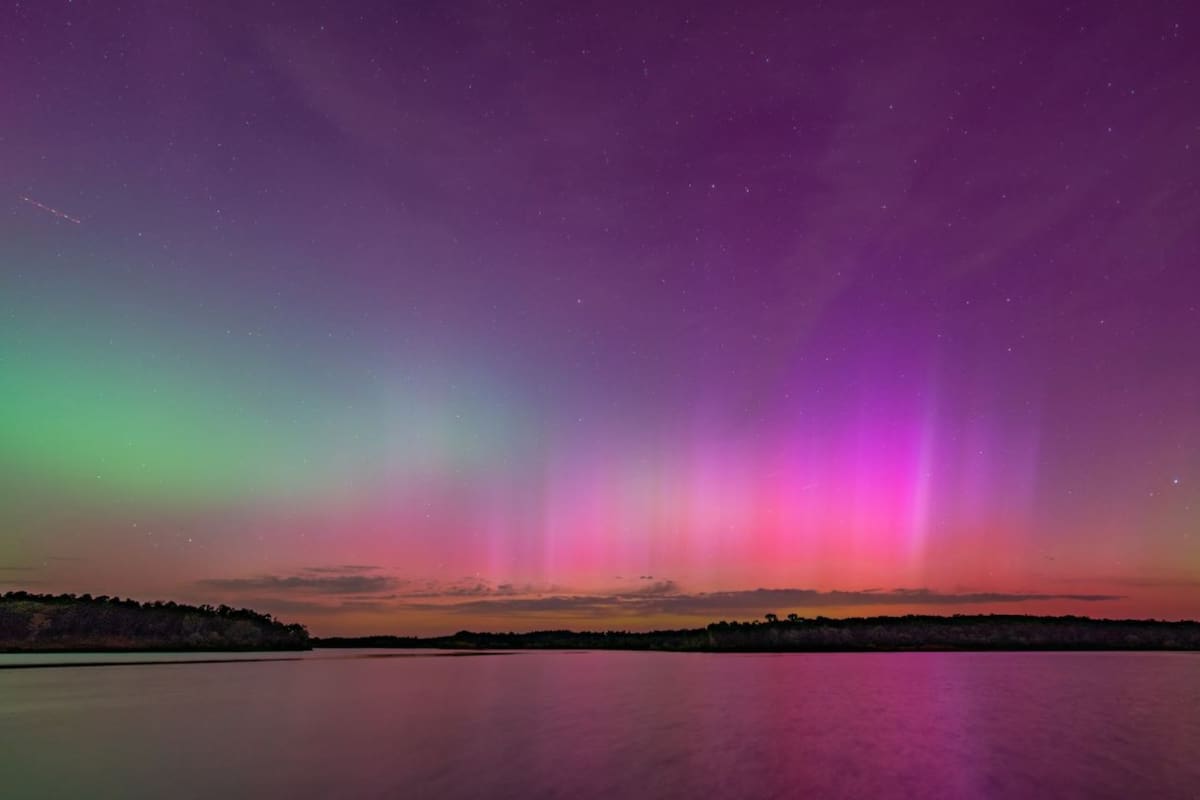 Un usuario de X mostró el efecto de la aurora boreal sobre el sur de Texas en mayo de 2024