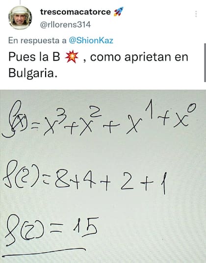 Un usuario escribió la respuesta correcta en un papel y compartió la fotografía