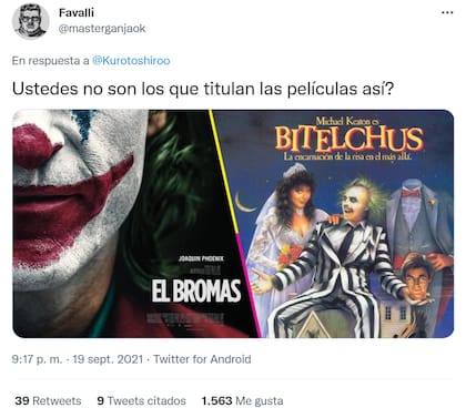 Un usuario hizo hincapié en los títulos que reciben las películas de Hollywood en España