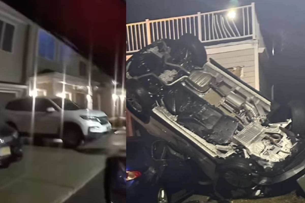 Un vehículo quedó en el cobertizo de una vivienda luego de que dos personas intentaran robarlo