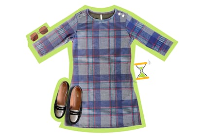 Un vestido en pied-de-poule es un clásico absoluto para incorporar al ropero