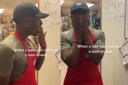 Un video mostró el sentimiento de un trabajador de Starbucks al ver su nombre en una mala reseña