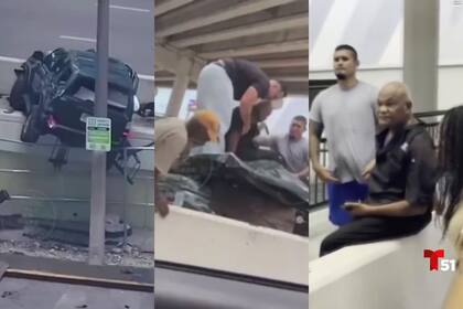 Un video muestra el desgarrador momento en que el todoterreno cuelga de las estructuras debajo del puente