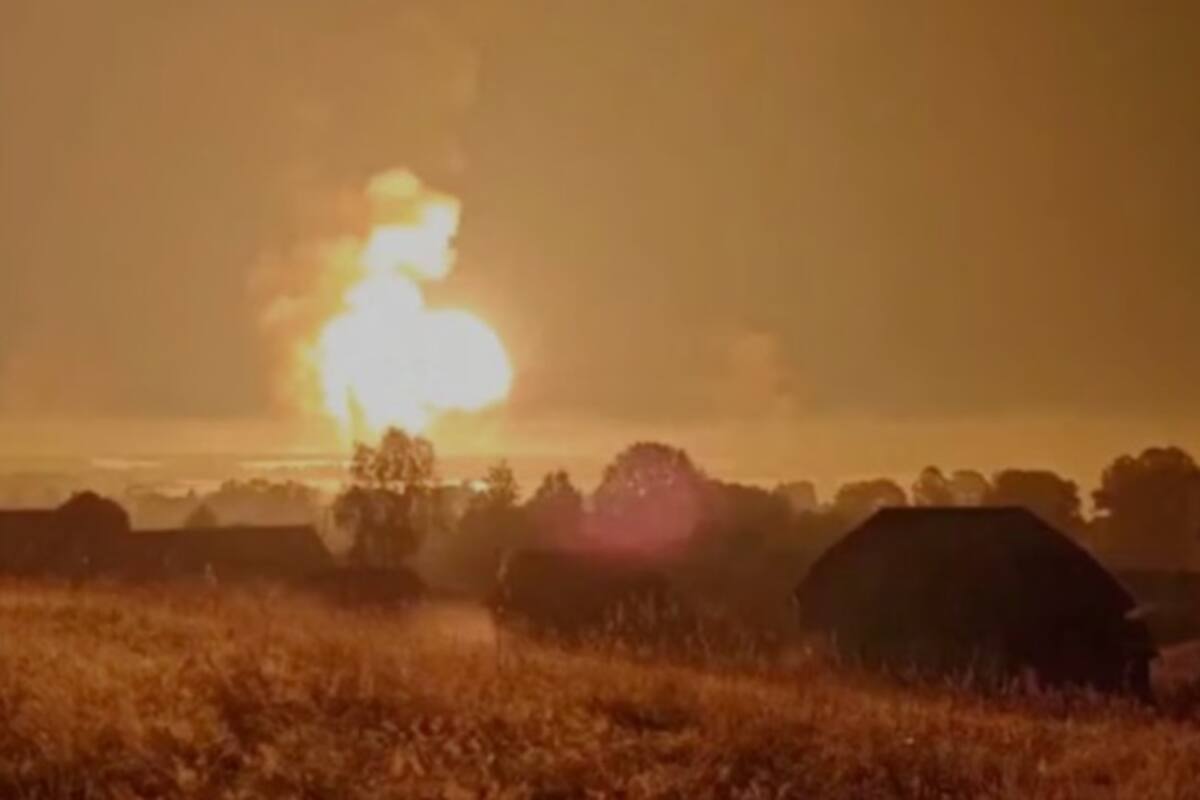 Un video que circuló en redes mostró la explosión en la región de Tver