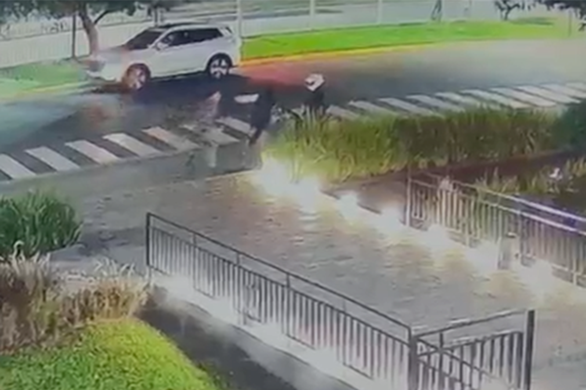 Un vigilador atropelló a un ladrón en Unicenter