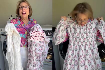Una abuela influencer mostró el truco para tener la ropa estirada sin planchar