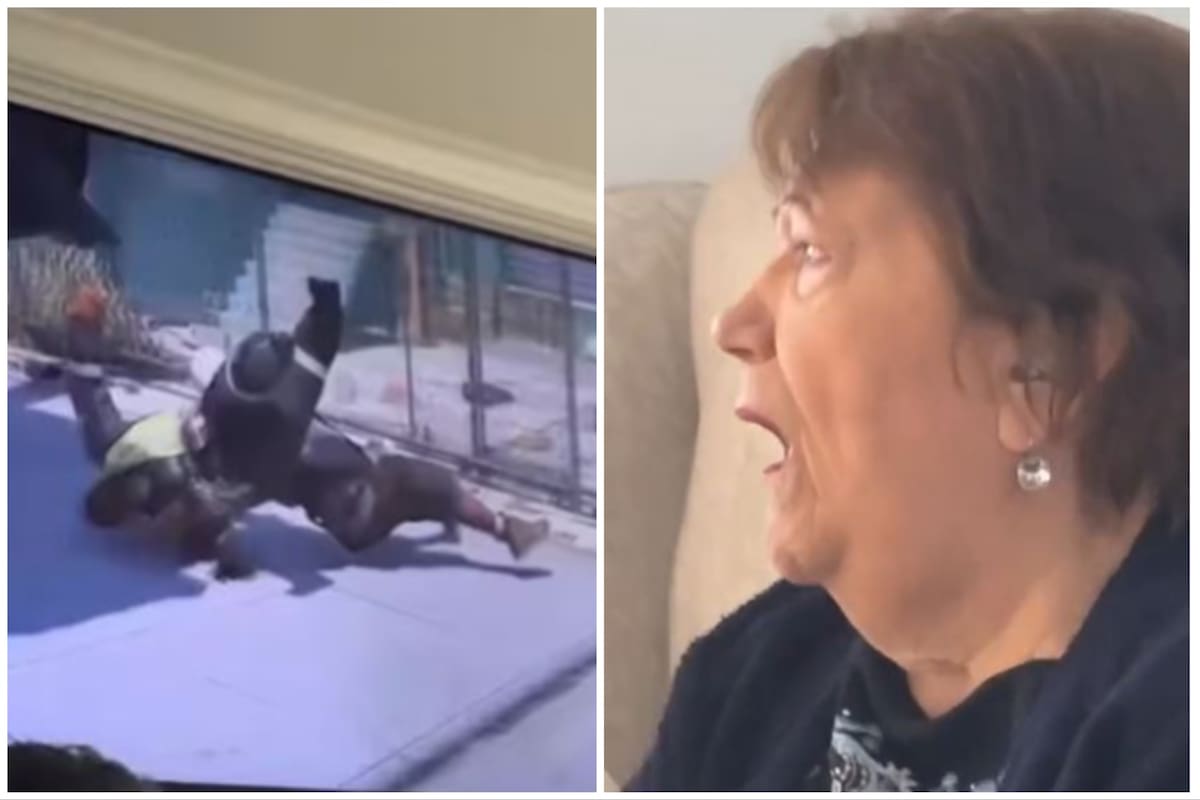 Una abuela observó escenas de un videojuego creyendo que eran reales y su reacción sorprendió a todos
