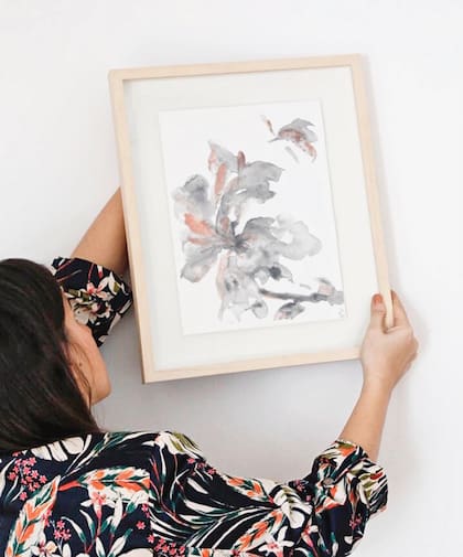 Una acuarela decora la entrada de la casa de @foxdecoblog