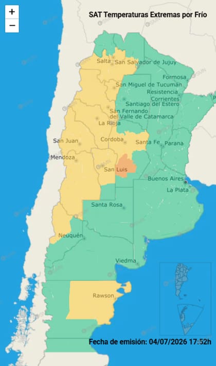 Una alerta por frío extremo alcanza a 11 distritos