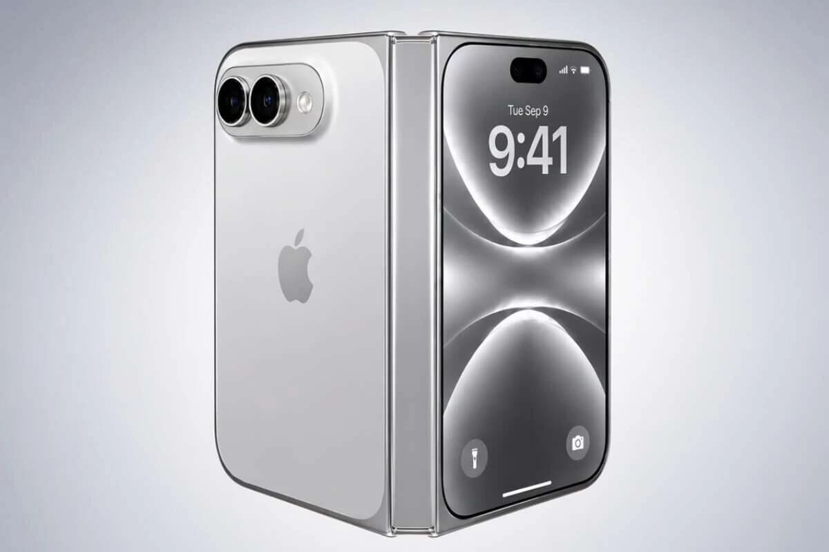 Una aproximación de cómo podría verse el iPhone Ultra, el primer smartphone plegable de Apple