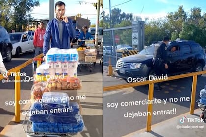 Una argentina se quejó de la fila exclusiva para chilenos en un supermercado mayorista de Menzoa. Tiktok: @claulopezfont