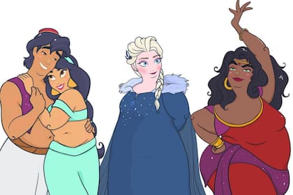 Una artista dibujó a las princesas de Disney más realísticas con las que intenta concientizar a la gente