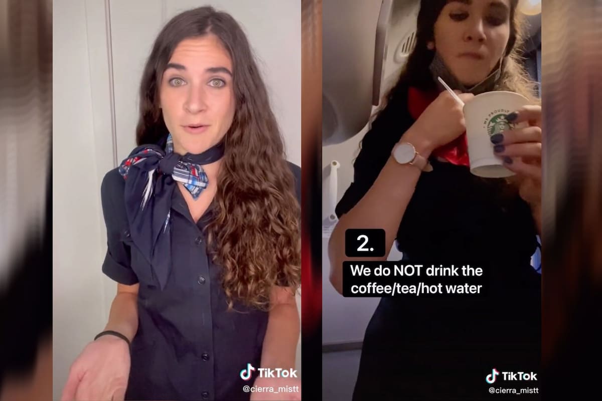 Una azafata de vuelo reveló por qué no se debe pedir café ni té en el avión