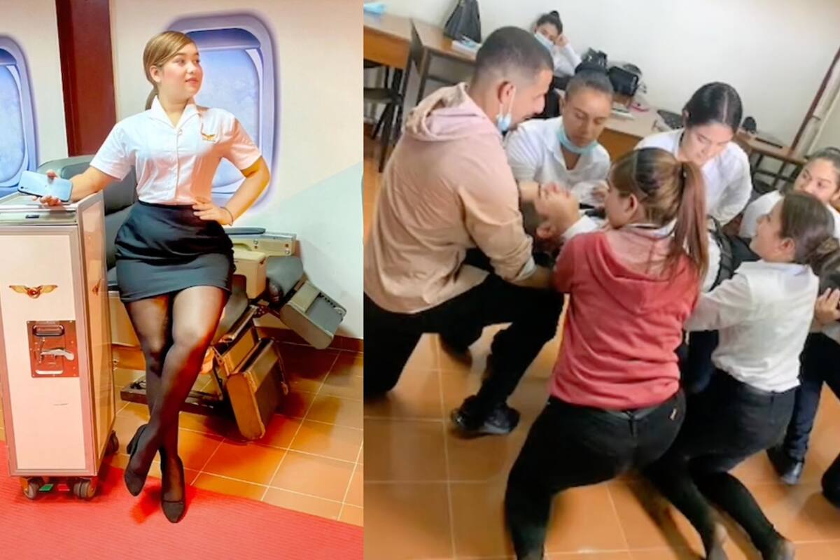 Una azafata mostró todo lo que debió aprender y superar para conseguir su trabajo