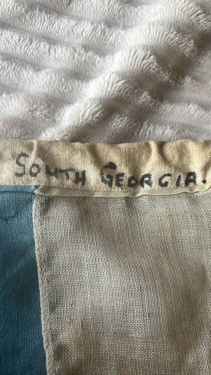 Una bandera capturada por un Royal Marine el 25 de abril de 1982 en las Georgias del Sur y que está en el Museo de Armas de la Nación
