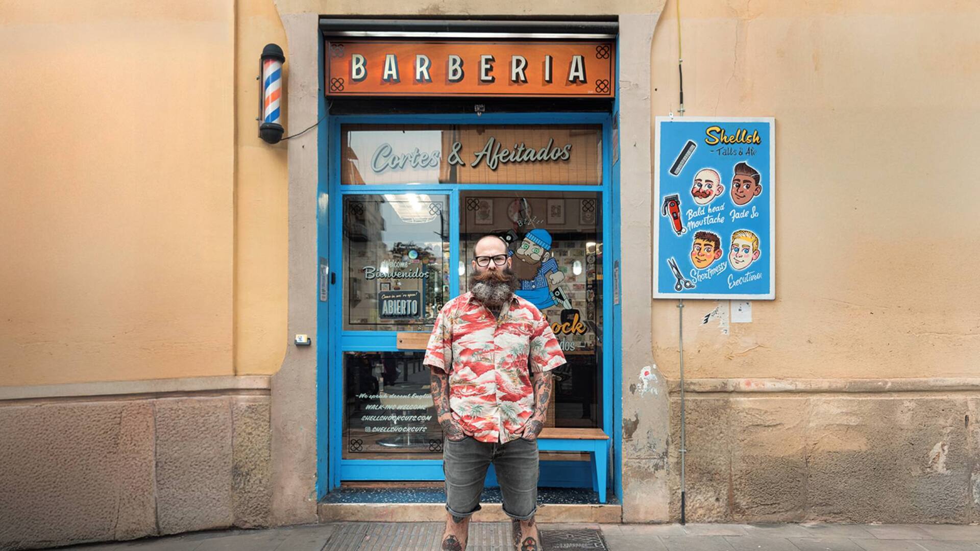 Una barbería en el barrio de Gràcia.