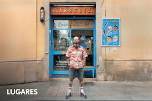Una barbería en el barrio de Gràcia.
