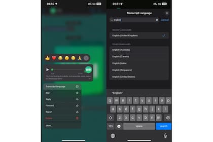 Una beta de WhatsApp para el iPhone adelanta la posibilidad de transcribir mensajes de audio a texto, tal como reportó WABetaInfo