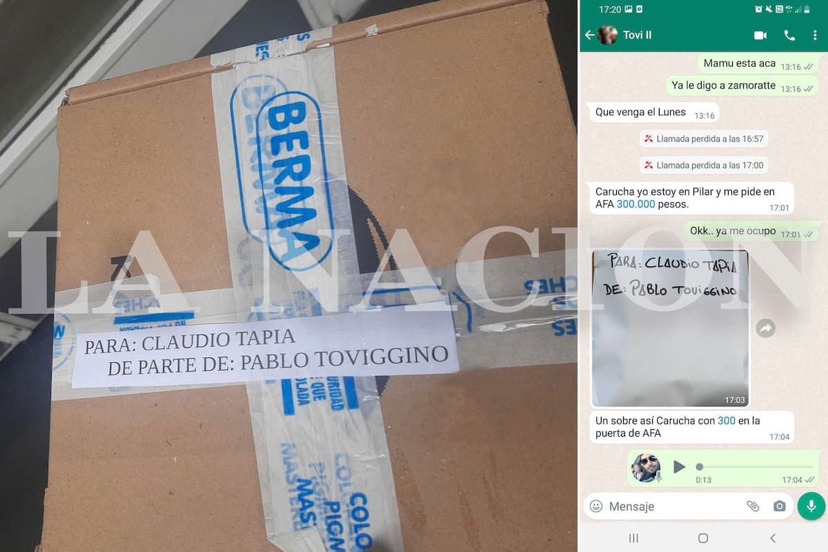 Una caja y un sobre conectan a Claudio "Chiqui" Tapia con la ruta del dinero de la "Rosadita de la AFA"