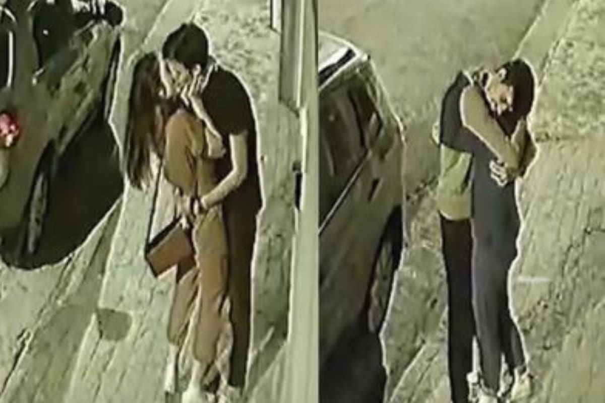 Una cámara de seguridad captó las escenas más tiernas de una pareja de enamorados, en Brasil