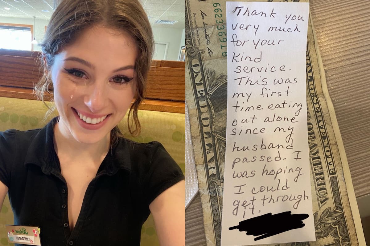 Una camarera publicó el emotivo mensaje que le dejó una señora mayor junto a la propina