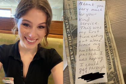 Una camarera publicó el emotivo mensaje que le dejó una señora mayor junto a la propina