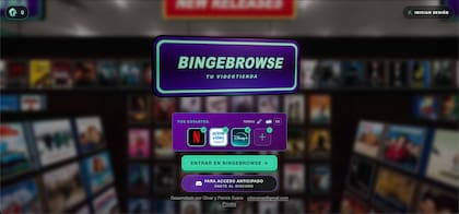 Una captura de pantalla de BingeBrowse, el sitio que permite buscar películas y series nuevas