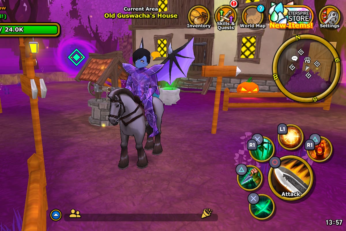 Una captura de pantalla del juego argentino Eterspire