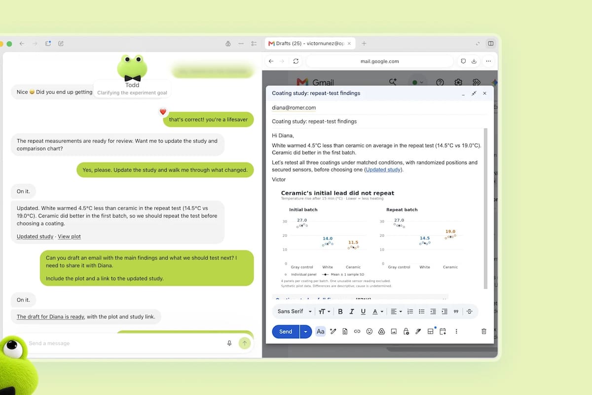 Una captura de pantalla que muestra cómo funcionan los Dots, agentes de IA de OpenAI