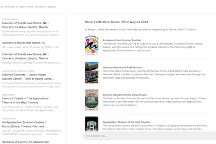 Una captura de SearchGPT, el nuevo buscador que está probando OpenAI