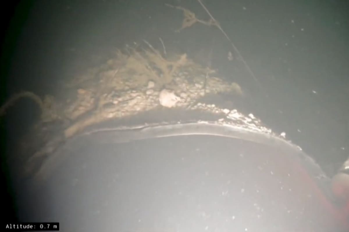 Una captura de video que muestra la destrucción en el gasoducto Nord Stream 2