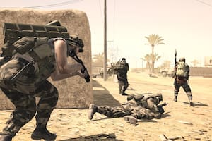 Una captura del juego Arma 3, en un mapa ambientado en Medio Oriente