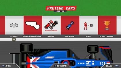 Una captura del videojuego argentino Pretend Cars Racing