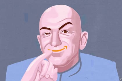Una caricatura de Jeff Bezos