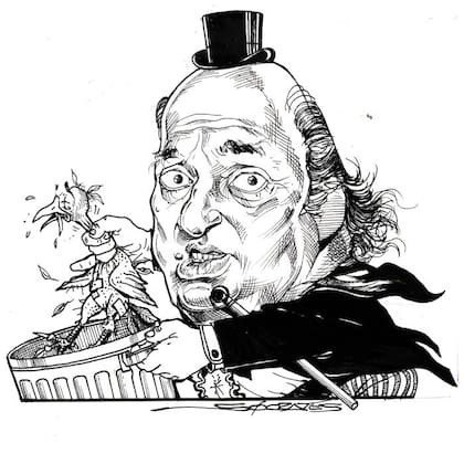 Una caricatura de Ricardo Mazzorín publicada en La Nación en 1988