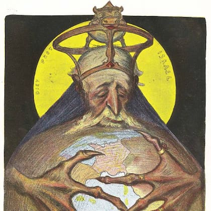Una caricatura francesa de 1898 representa a uno de los Rothschild que atrapa al mundo con sus garras, una de las tantas muestras de antisemitismo hacia la familia