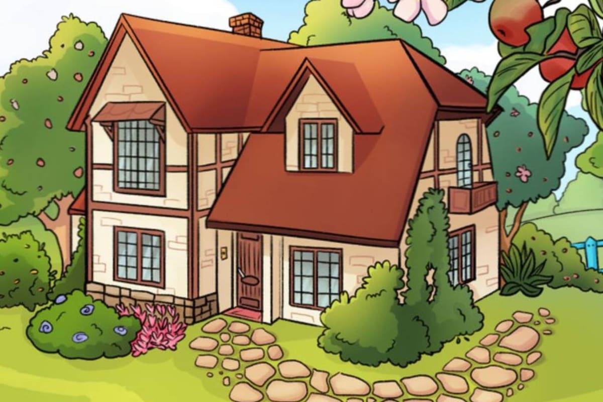 Una casa de dos pisos, un jardín y un error que hay que descubrir en la menor cantidad de segundos posible