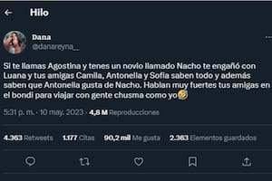 Una chica se enteró de que su novio le era infiel por Twitter y desató un debate en redes (Foto: Captura Twitter/@danareyna__)